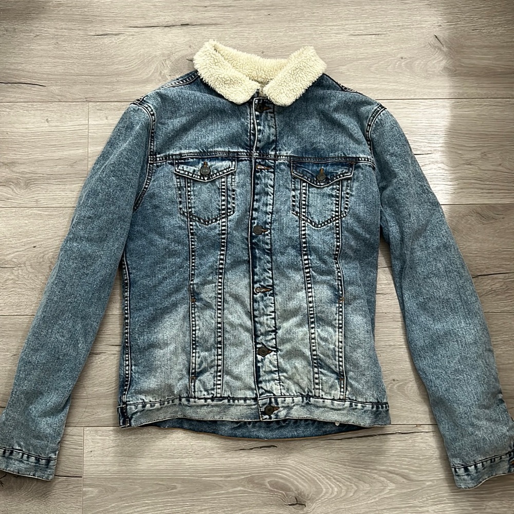 Zara Denim Sherpa Jacket